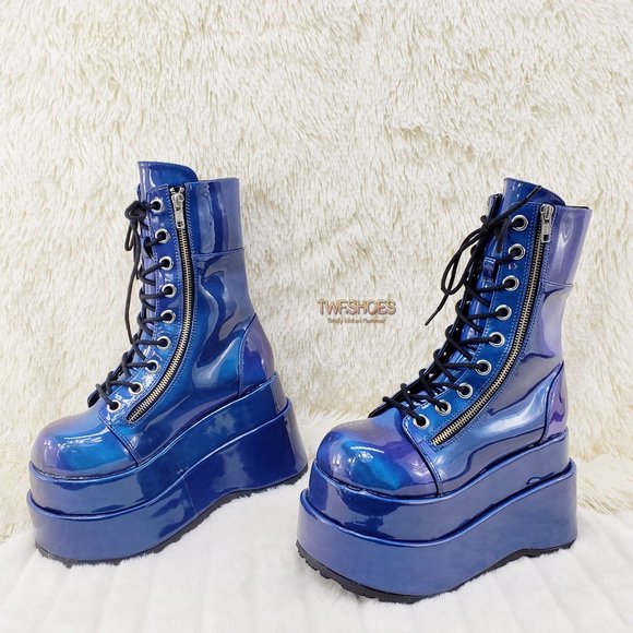 blue goth boots